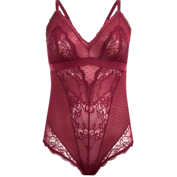 ❤️NWT VINTAGE TORRID LINGERIE SHEER MESH LACE BODYSUIT WINETASTING PLUS SIZE 4X - Picture 8 of 10